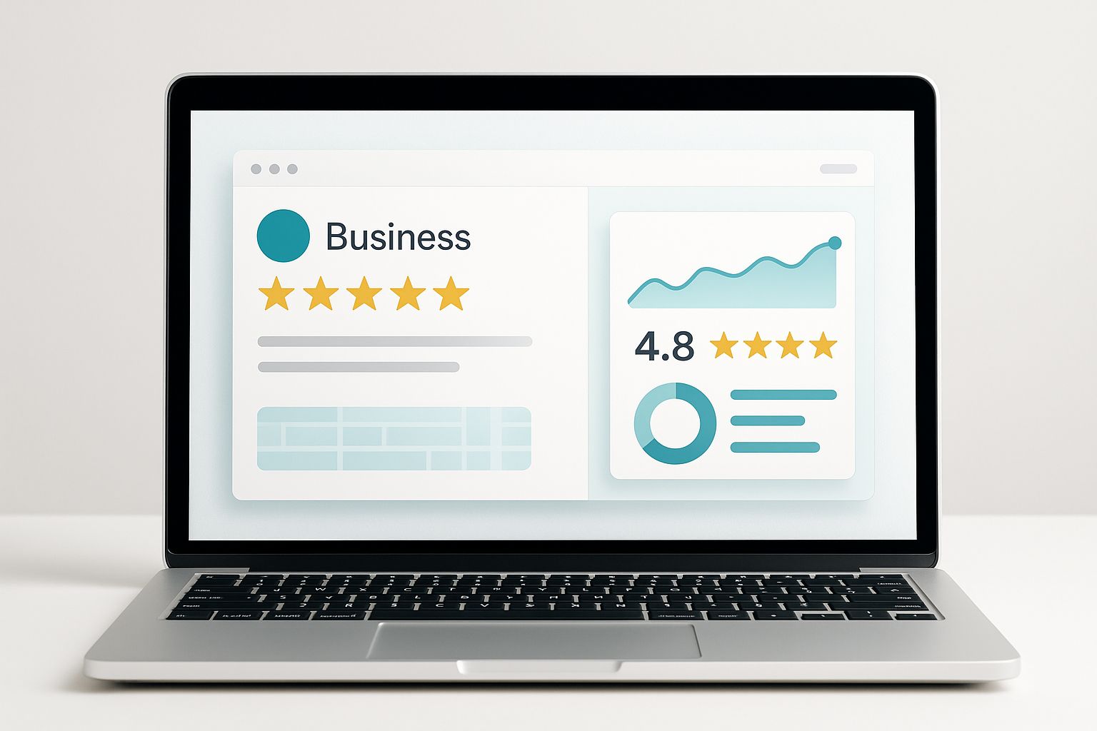 Smartphone displaying 5-star business rating